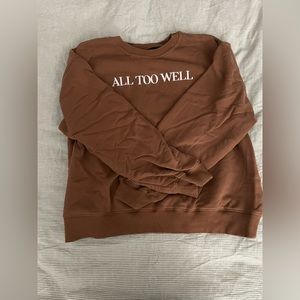 brown taylor swift all too well crewneck